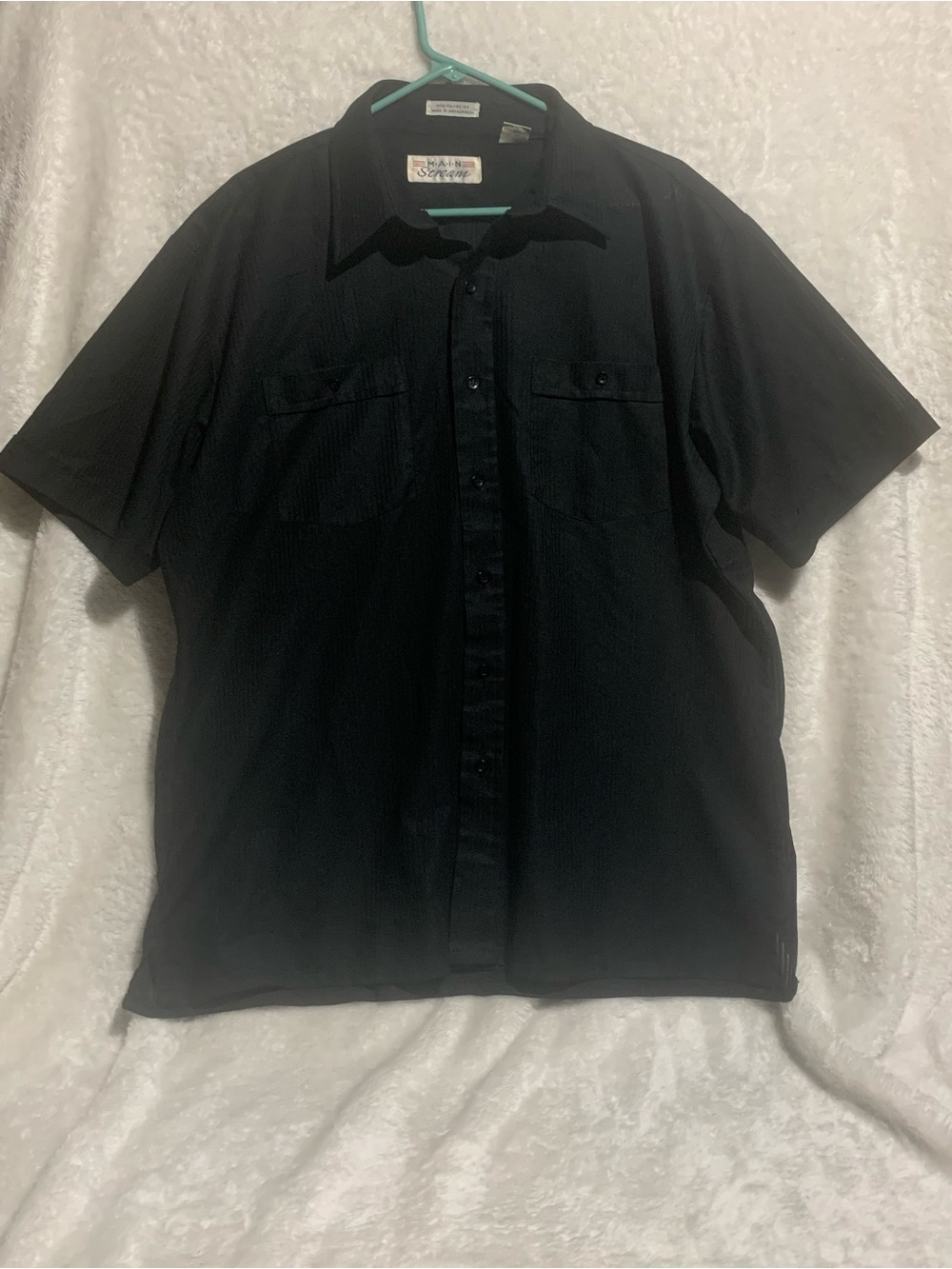 Main Stream Men's Black Short-Sleeve Button-Down Shirt